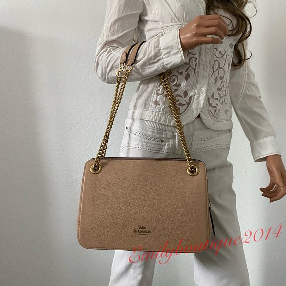 NWT Coach Retail Bryant Convertible Carryall Beachwood Leather Bag Crossbody - Picture 4 of 13